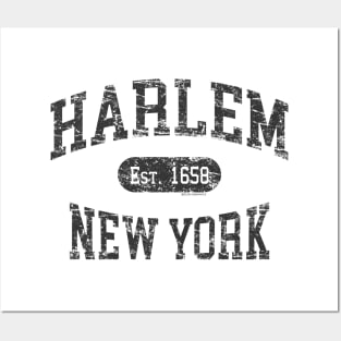 Harlem NY Arched Distressed Retro Print Posters and Art